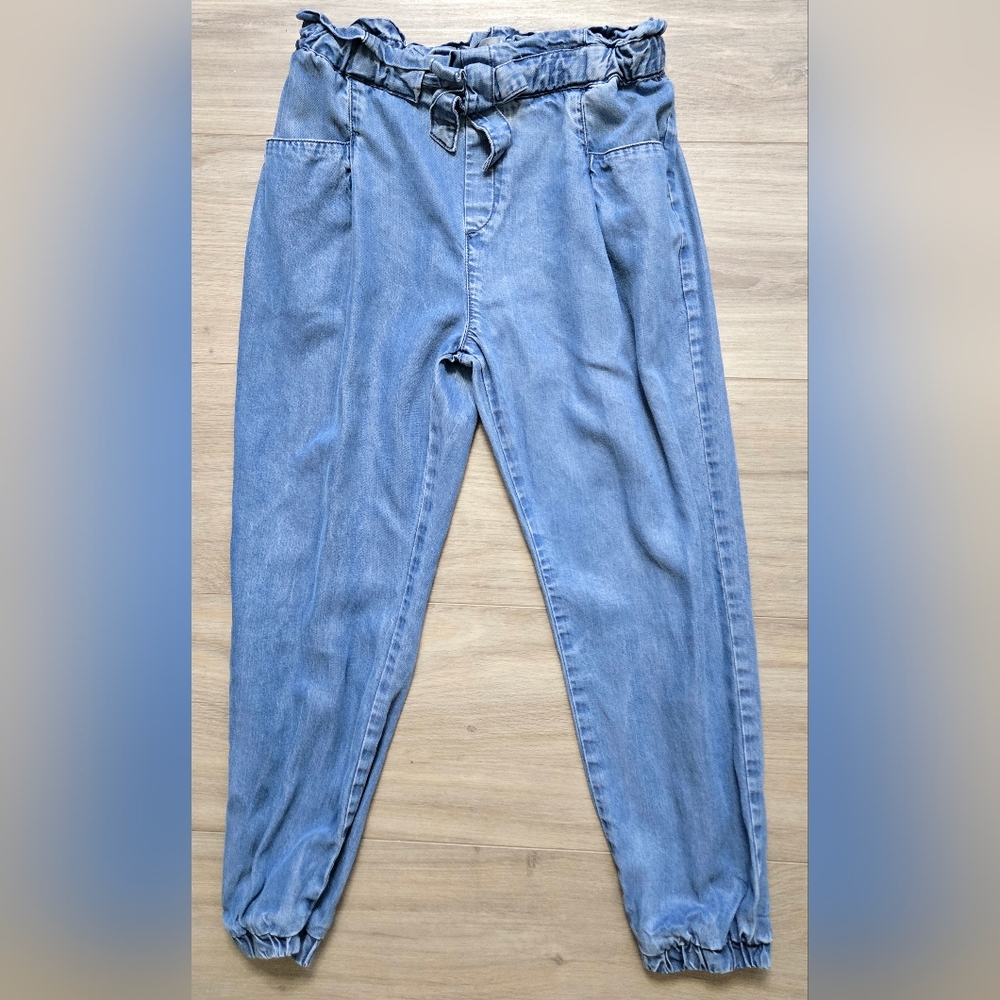 Girls Soft Denim Jogger Pants